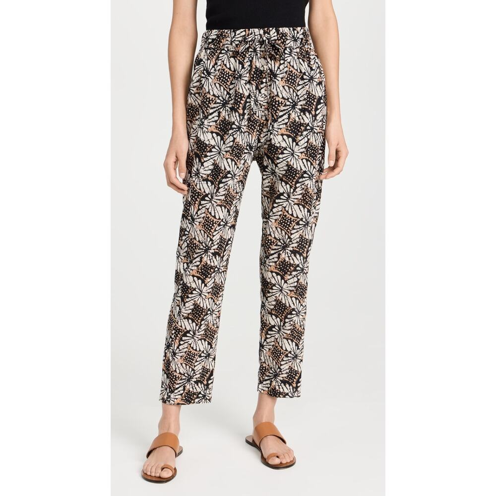 Xirena Draper Cotton High Waisted Pant Tobacco Petal Print Women's Size Medium